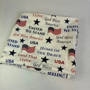 Fabric Traditions 2002 Patriotic Americana Glitter Cotton Fabric 44x36 USA Stars